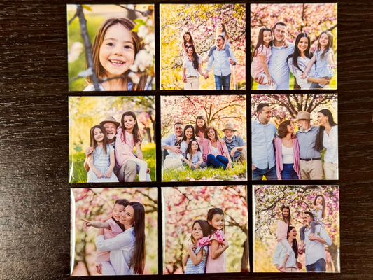 Set of 9 Custom Photo Magnets – A Memory You Can Hold Onto